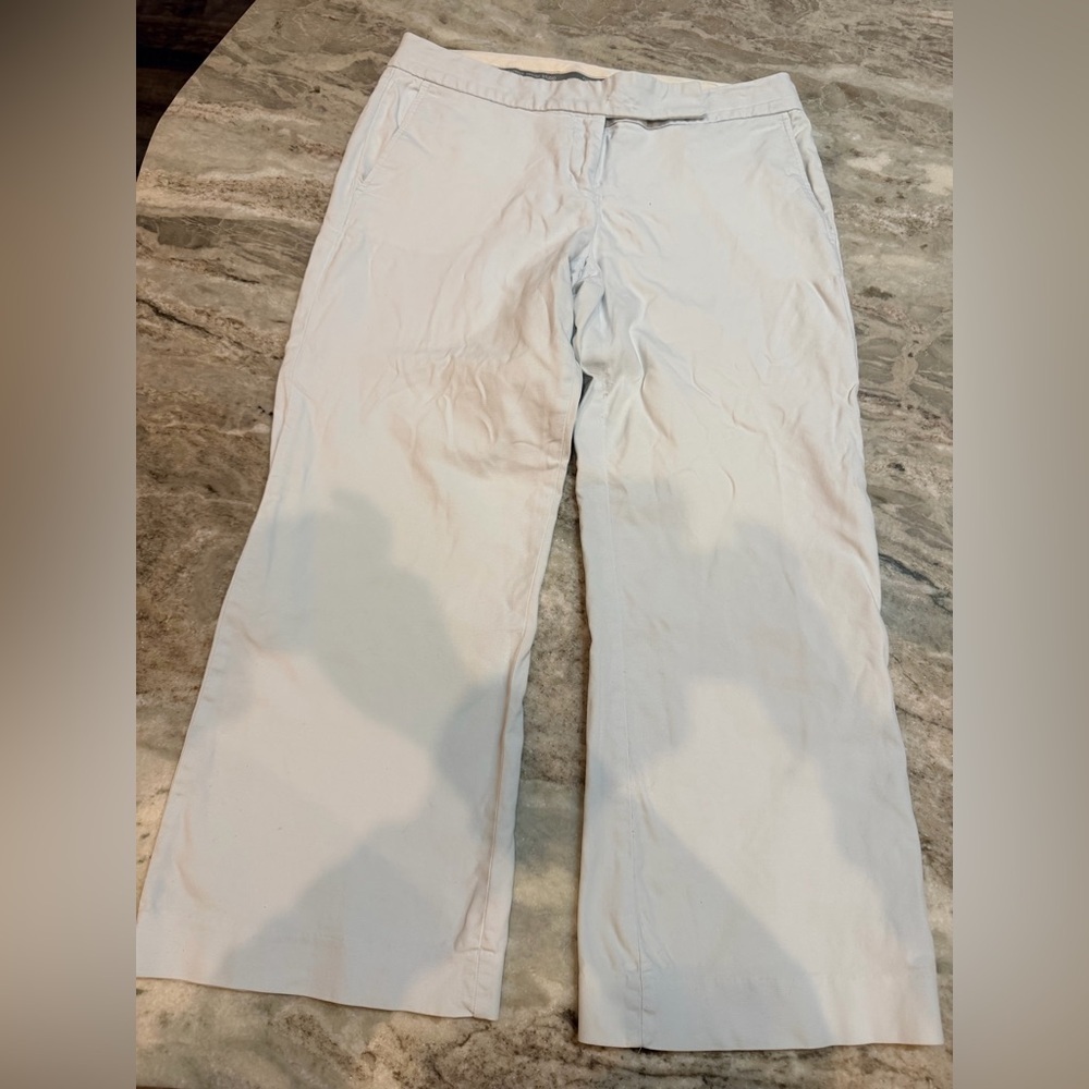 Express Design Studio Editor Cream Wide Leg Pants Size 6 Stretch Career